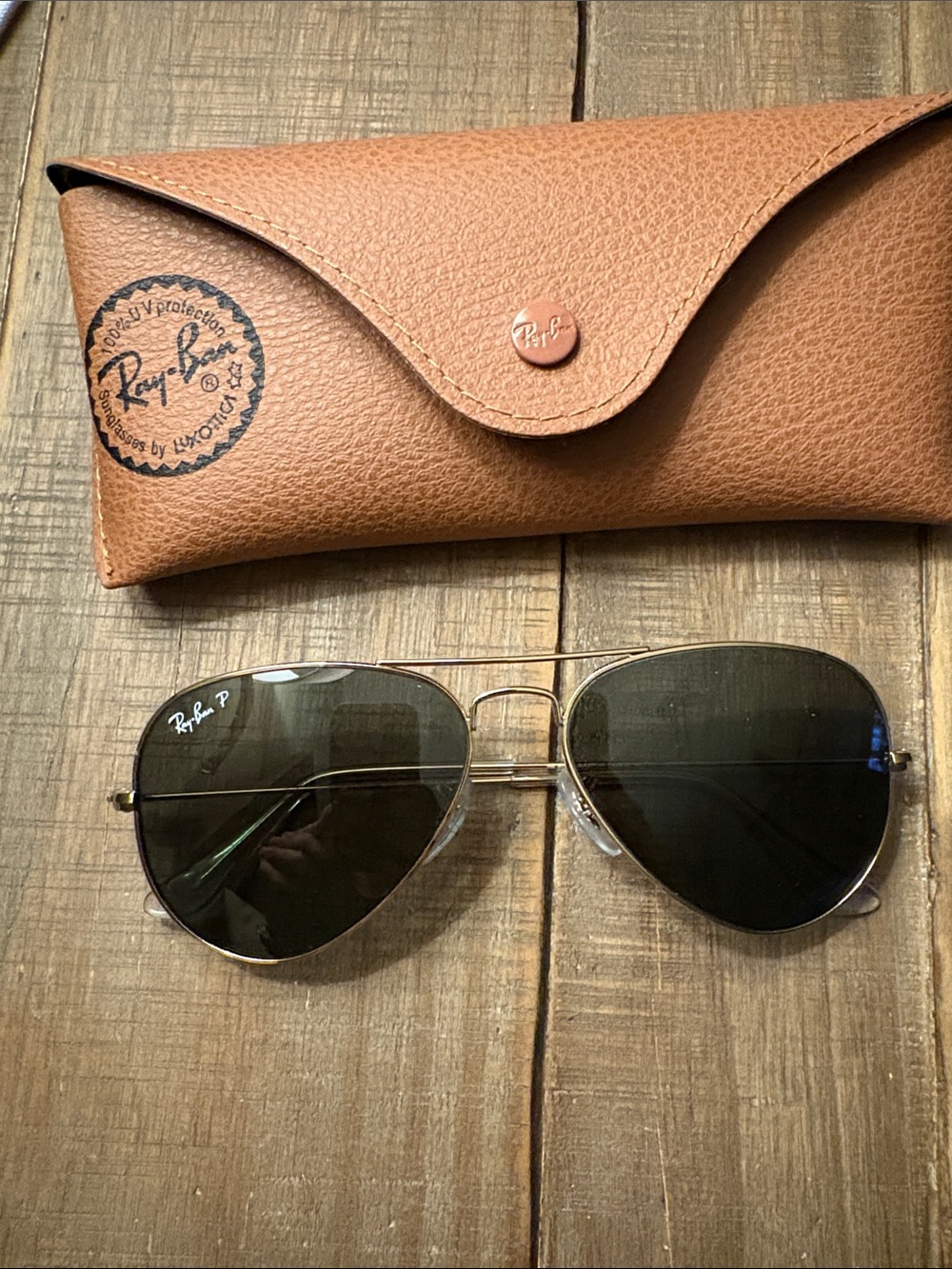 AuthenticRay-Ban Frame Aviator Sunglasses new no scratches with case 55-14